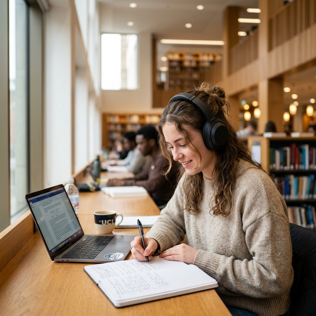 Student studying online
